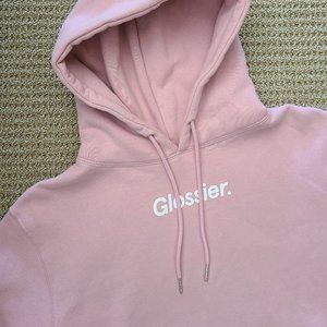 Glossier pink hoodie